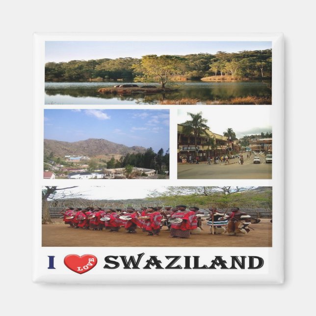 Aimant zSZ008 SWAZILAND I Love, Mosaïque, Afrique, Réfrig (Devant)