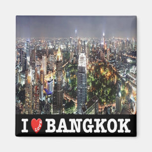 Aimant zTH012 j'aime BANGKOK de nuit, Thaïlande, Fridge