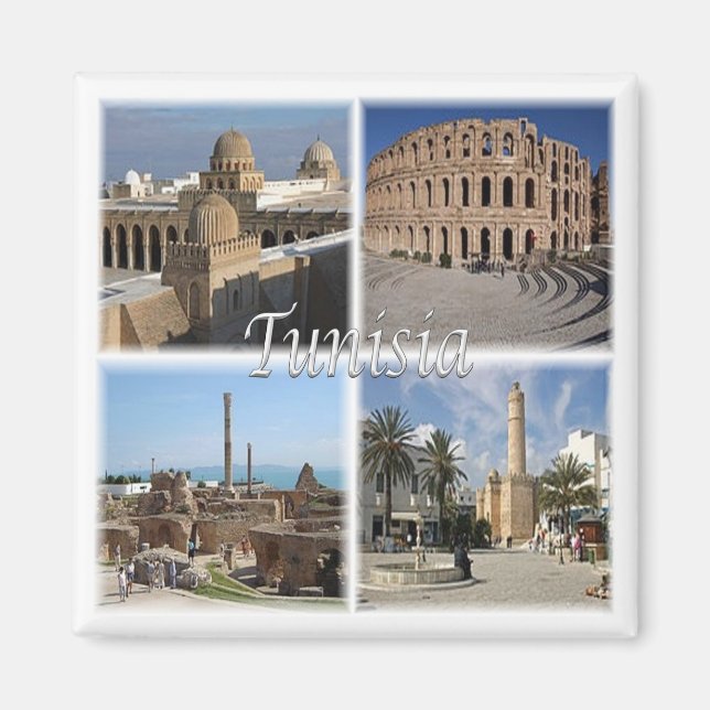 Aimant zTN018 TUNISIE, Mosaïque, Afrique, Frigo (Devant)