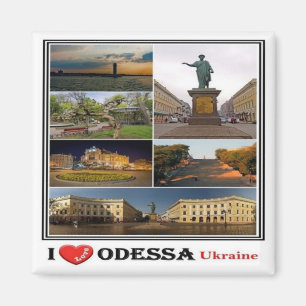 Aimant zUA003 ODESSA I LOVE, Ukraine, Europe, Fridge Ma