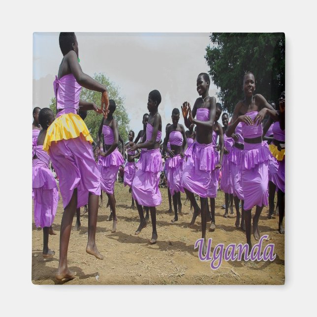 Aimant zUG004 OUGANDA, Célébrations culturelles, Afrique, (Devant)
