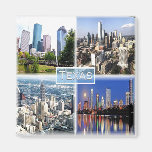 Aimant zUS011 TEXAS, mosaïque, Dallas, Houston, réfrigéra