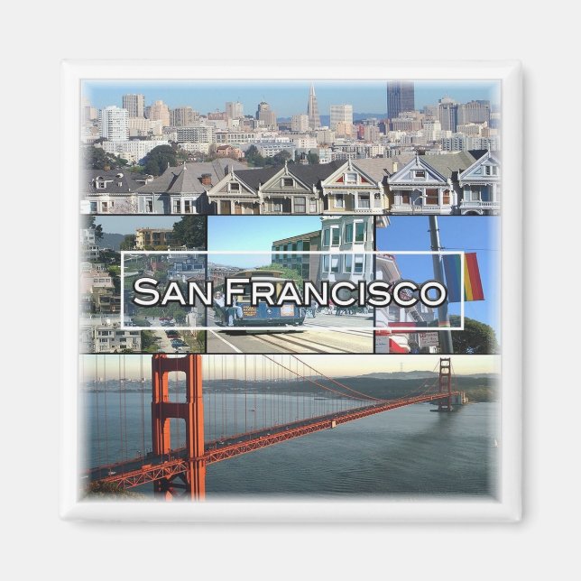 Aimant zUS032 SAN FANCISCO, Mosaic, Californie, Fridge (Devant)