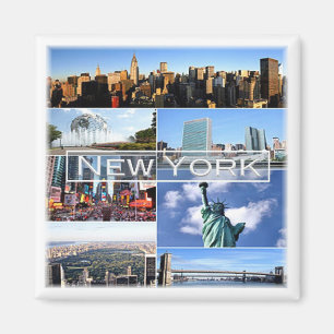 Aimant zUS036 NEW YORK, Mosaïque, Amérique, Réfrigérateur
