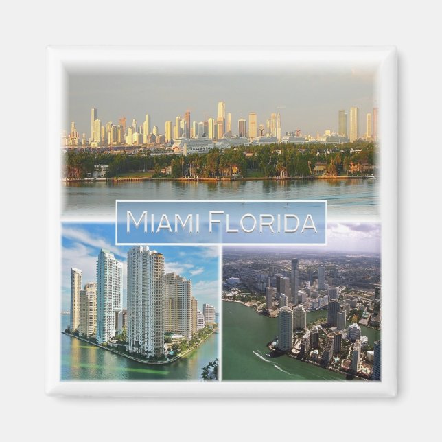 Aimant zUS038 MIAMI, FLORIDE, Mosaïque, Amérique, Frigo (Devant)
