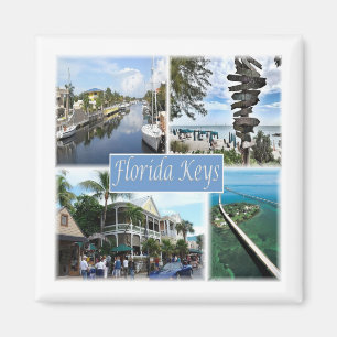 Aimant zUS050 FLORIDA KEYS, Mosaïque, Amérique, Frigo