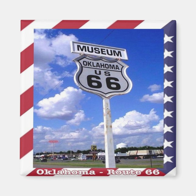 Aimant zUS090 ROUTE 66, Oklahoma, Amérique, Fridge (Devant)