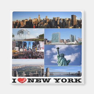 Aimant zUS107 NEW YORK CITY I Love, mosaïque, Fridge Magn