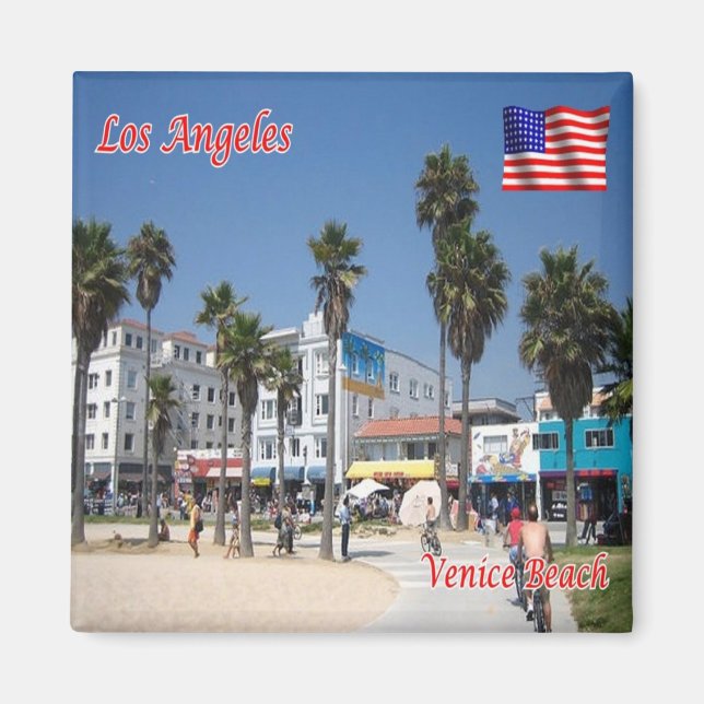 Aimant zUS164 LOS ANGELES, Venice Beach, Californie, réfr (Devant)