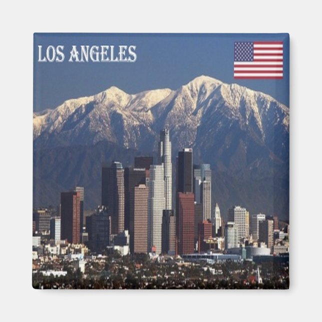 Aimant zUS167 LOS ANGELES, Skyline, Californie, réfrigéra (Devant)