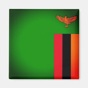 Aimant zZM001 ZAMBIA Drapeau, Afrique, Frigo