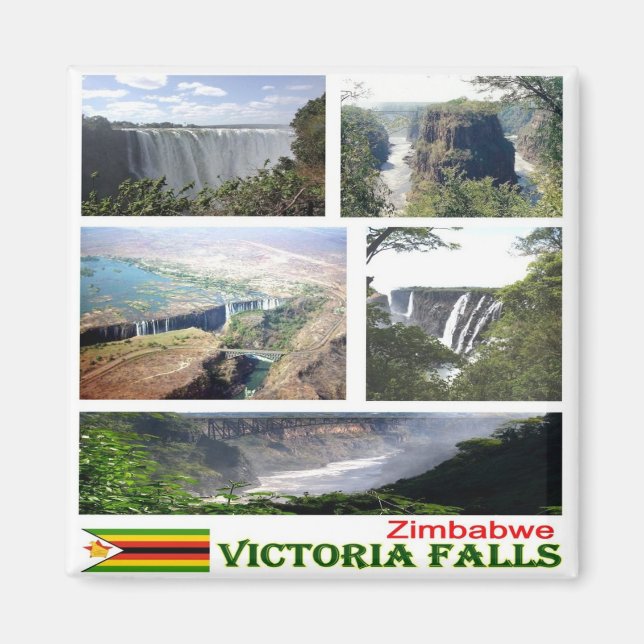 Aimant zZW008 VICTORIA FALLS, Mosaïque, Zimbabwe, Frigo (Devant)