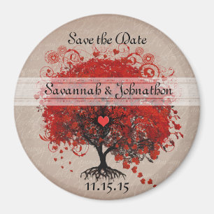 Aimants de date de sauvegarde d'arbre de feuille d