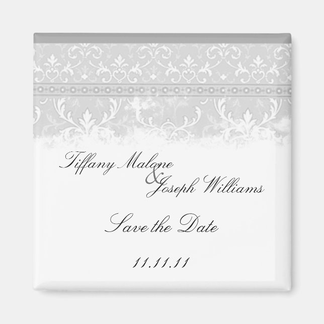 Aimants de mariage Grey Elegance (Devant)