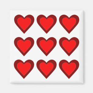 Aimants de mariage rouges de la Saint-Valentin Cœu