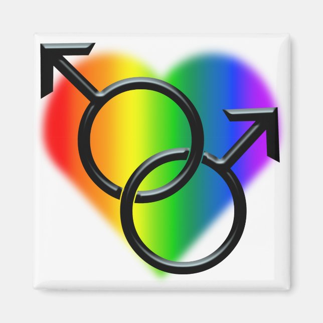 Aimants frigorifiques gay pride Aimant arc-en-ciel (Devant)