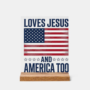 Aime Jésus et l'Amérique aussi T-shirt chrétien pa