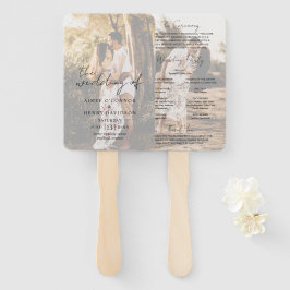 Aimee Rustic Script Modern Wedding Program Fächer
