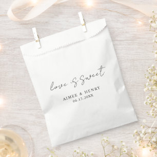 Aimee Rustic Script Moderne Hochzeit Geschenktütchen