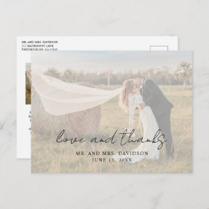 Aimee Rustic Script Moderne Hochzeit Postkarte