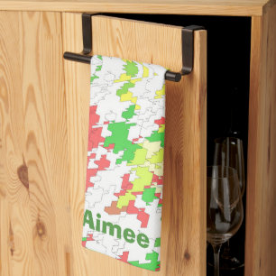 AIMEE ~ Weihnachten ~Rot Gelb Grün Weiß ~ Geschirrtuch
