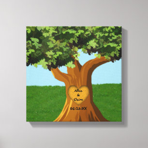 Aimer Arbre Nom personnalisé Toile Enveloppée Impr