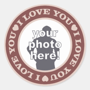 AIMER avec votre photo autocollants personnalisés