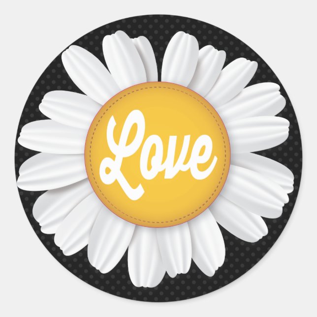 Aimer Blanc Fleur Faisy Black Floral Sticker (Devant)