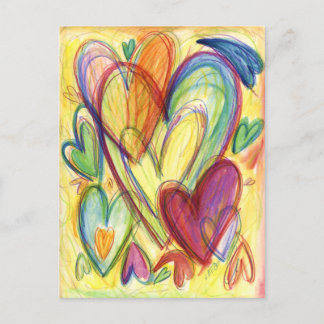 Aimer Coeurs de guérison Art Carte postale personn