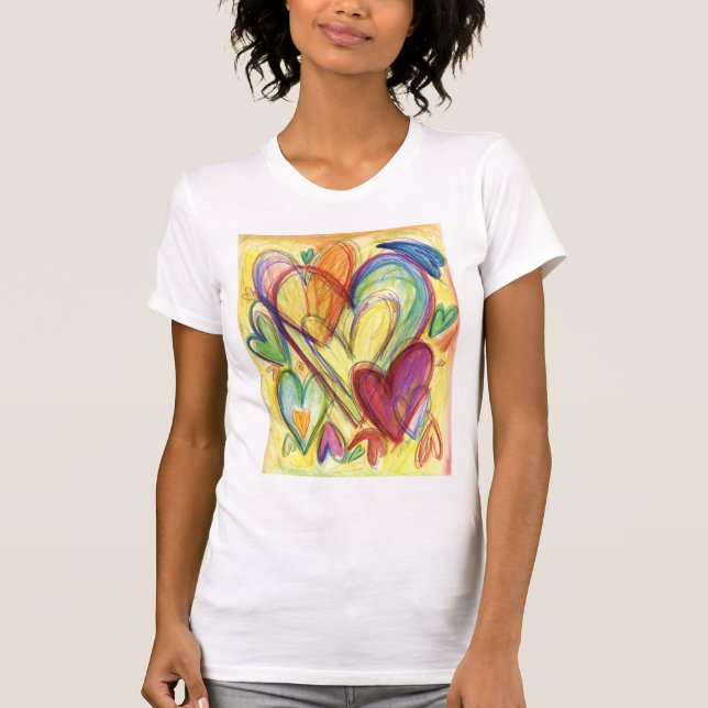 Aimer Coeurs de guérison Art T-shirt personnalisé (Devant)