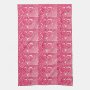 **AIMER COEURS ROSE** SERVIETTE CUISINE