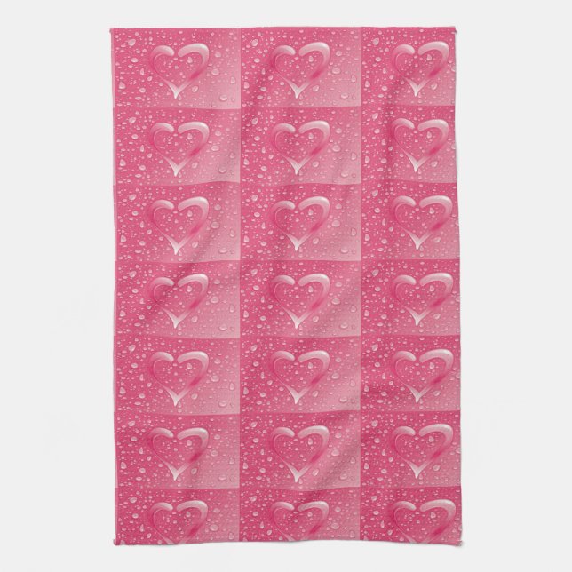 **AIMER COEURS ROSE** SERVIETTE CUISINE (Vertical)