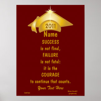 Aimer Courage D'Or Pour Réussite Poster -Cust.