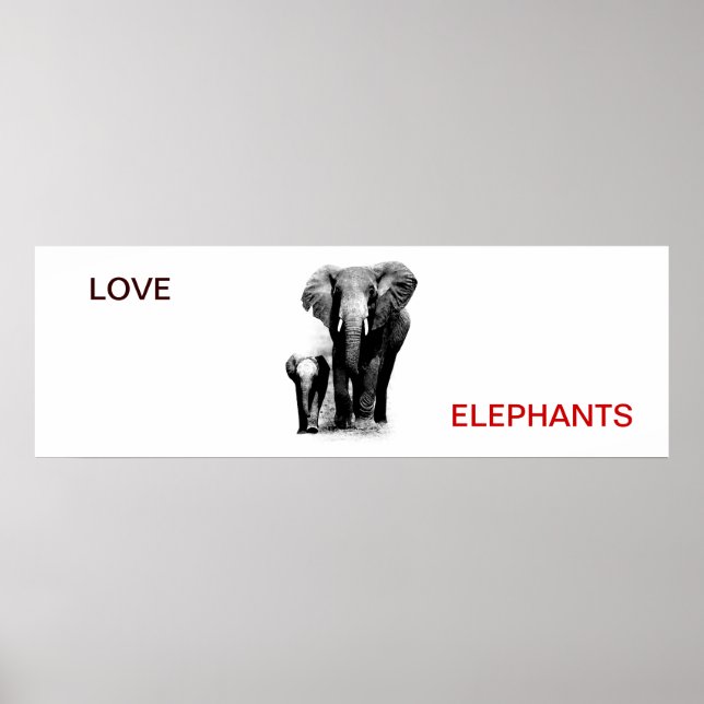 Aimer Elephant & Baby Elephant Poster (Devant)