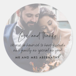 Aimer et Merci Mariage Photo Favoriser Stickers