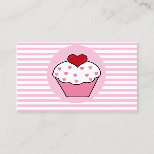 Aimer les cartes de visite de cupcake (Devant)
