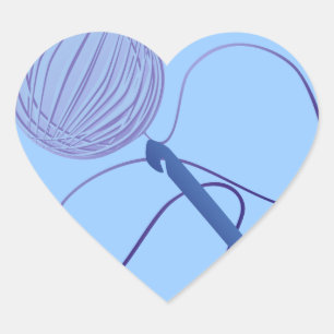Aimer les Stickers Coeur Crochet