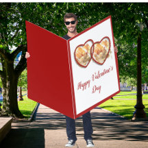 Aimer Rouge Blanc Or Double Coeur Valentines Jour