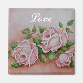 Aimer Shabby Chic rose rose Vintage Aimant