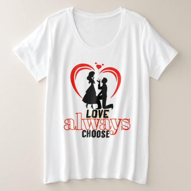 💖 Aimer toujours choisir le T-Sh de base de taill (Design devant)