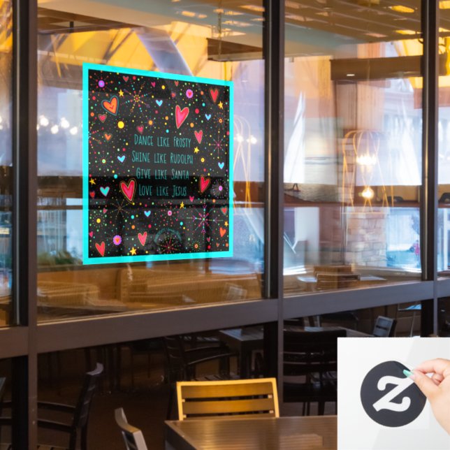 Aimez comme Jésus ! Autocollant pour fenêtre «Insp (Fenêtre du restaurant)