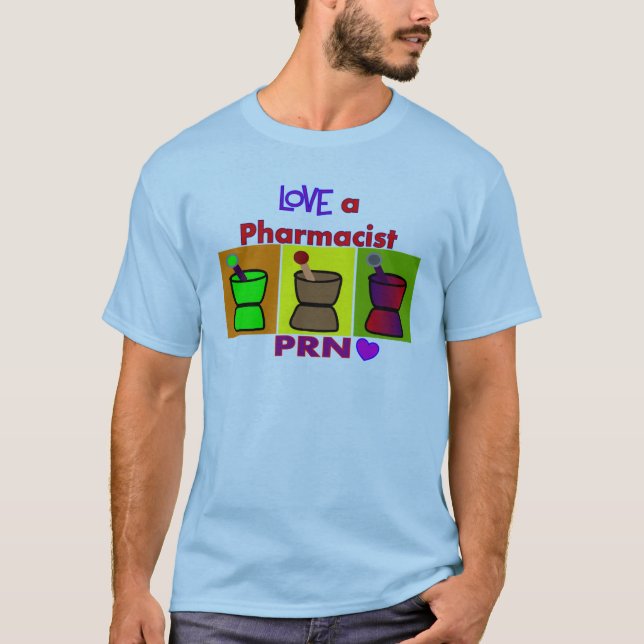 Aimez le T-shirts et les cadeaux du pharmacien un (Devant)