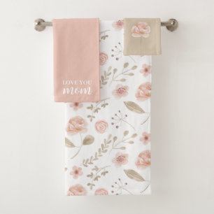 Aimez Maman Aquarelle Jeu de serviettes Floral