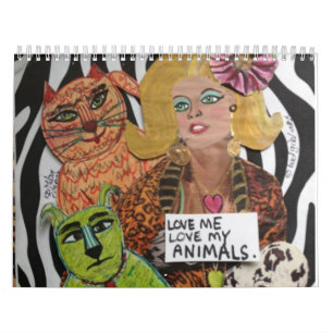 AIMEZ-MOI AMOUR MON CALENDRIER de milieu d'ANIMAUX