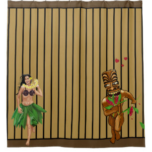 Aimez mon rideau en douche de Tiki de fille de