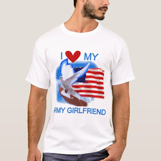 Aimez mon T-shirts et cadeaux d'amie d'armée (Devant)