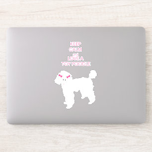Aimez un Sticker de caniche blanc