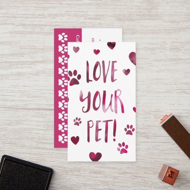 aimez votre bokeh de carte perforée d'animal (Devant/Arrière en situation)