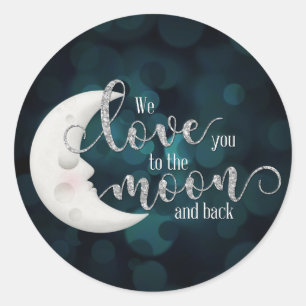 aimez-vous à la lune et aux autocollants arrière