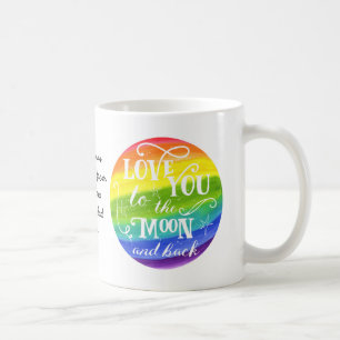 Aimez-vous à la lune et la mug arc-en-ciel